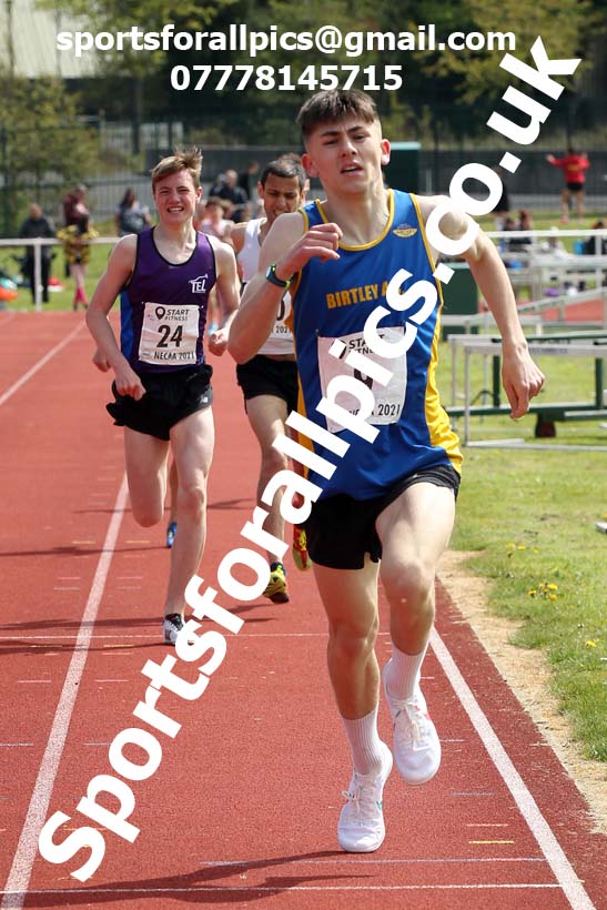 1500 metres, 2021 NECAA Middlesbrough Open Meting, Sunday, May 9th. Photo: David T. Hewitson/Sports for All Pics